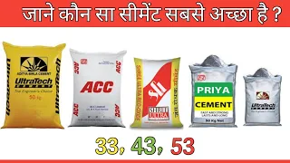 कोनसी सीमेंट अच्छी है ( What is the Difference between 33 Grade, 43 Grade and 53 Grade OPC Cement )