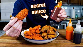 Super Crispy Chicken Wings That Stay Crispy (3 Wing Sauces)