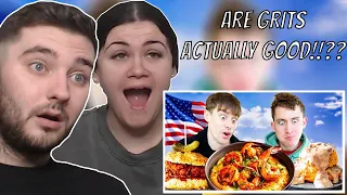 British Couple Reacts to Brits try Shrimp and Grits for the first time!