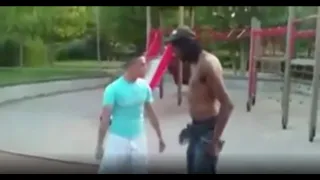 Tall Bully Gets Taught A Lesson By Smaller Victim