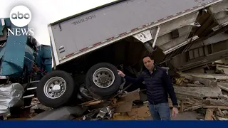 Tornado cleanup begins as another major storm moves cross country