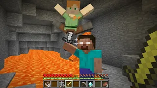 DON'T BE FRIENDS WITH HEROBRINE VS ALEX IN CURSED MINECRAFT UNLUCKY