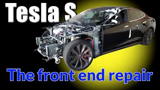 Tesla S. The front end repair. Ремонт переда.