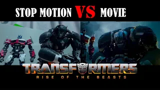Transformers Optimus Primal killed Battletrap vs StopMotion Comparison
