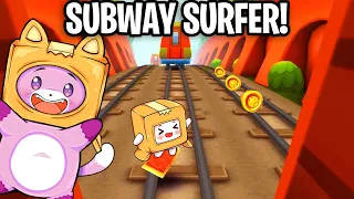 FOXY & BOXY Try Playing SUBWAY SURFER! (FUNNY iPHONE 12 GAME!)