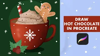 Hot Chocolate Anyone Can Draw - Step By Step Procreate Tutorial For Beginners - Winter Holiday Art❄️