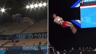 Simone Biles VS Kenzo Shirai triple double side by side