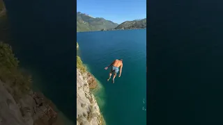 Double flip off a cliff 💦🔥 #cliffjump #extreme #flips #athlete #risk