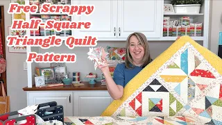 Free Scrappy Half-Square Triangle Quilt Pattern | 2019 Block of the Month Re-Release