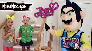 Hello Neighbor in Real Life Steals JoJo Siwa Subscription Box! Merch & Toy Scavenger Hunt!