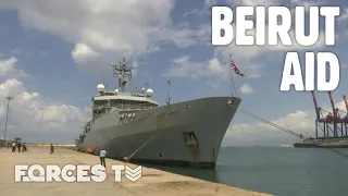 Royal Navy's HMS Enterprise Arrives In Beirut Following An Explosion In The City's Port | Forces TV