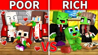 POOR JJ Family vs RICH Mikey Family Battle in Minecraft (Maizen)