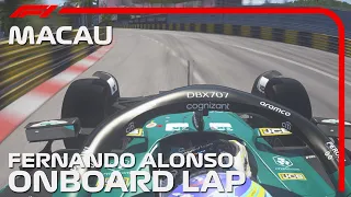 F1 2023 Fernando Alonso AMR23 Onboard Lap Around Macau Circuit