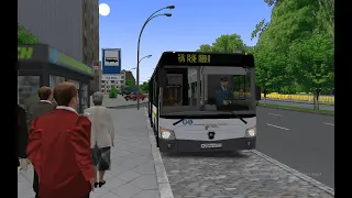 Omsi 2 поездка на автобусе ЛиАЗ 4292.60 1-2-1 на карте Fikcyjny Szczecin по 59 маршруту