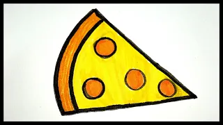 How To Draw Pizza || Drawing And Coloring For Kids