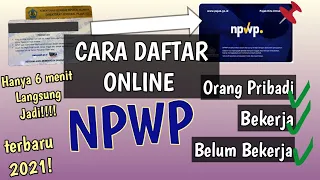 CARA DAFTAR NPWP ONLINE 2021 | ORANG PRIBADI BEKERJA-BELUM BEKERJA-BISA PAJAK GOOGLE ADSENSE YOUTUBE