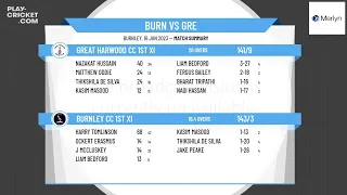 Lancashire CL - JWL Bitter T20 - Burnley CC 1st XI v Great Harwood CC 1st XI