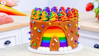 Tasty Rainbow Butter cream Cake🌈1000+ Miniature Rainbow Cake Recipe🌞Best Of Rainbow Cake Ideas