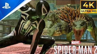 Spider-Man Black Anti-Venom Suit vs Lizard Boss Fight (Ultimate Difficulty) Spider-Man 2 PS5 (4K)