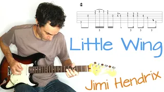 Jimi Hendrix - Little Wing - Guitar lesson in standard tuning / tutorial / cover with tab