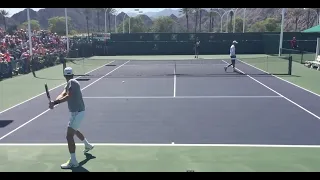 Novak Djokovic & Taylor Fritz | Indian Wells Practice 3.12.16 (Court Level 60fps)