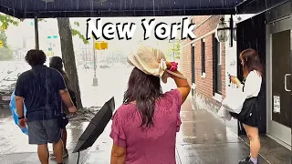 NYC Rainy Walk 4k ASMR Walking In Heavy Rain