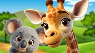 Herbivorous Animals In Nature: Giraffe Hare Cow | Animal Sounds | BittyAnimals For Kids