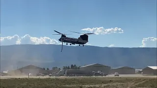 Billings Flying Service CH-47D Landing at Kremmling Helibase