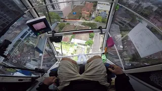 Tower crane driving operator view