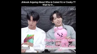 Jin and jungkook were arguing about who is cutest RJ or Cooky and suddenly savage jimin cameout #BTS