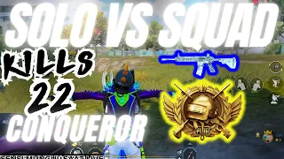 WOW!! SOLO V SQUAD KILLS 22 CONQUEROR SKYLINEPUBGM GAMEPLAY PUBG MOBILE LIVE Tiktok