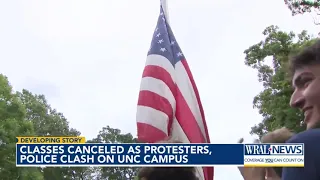 Pro-Palestine protesters, police clash at UNC after chaotic day of protests