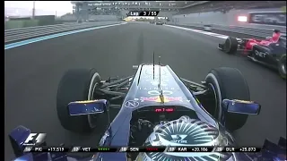 Sebastian Vettel onboard overtake on Charles Pic Abu Dhabi GP 2012