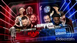 WWE Survivor Series 2021 5 On 5 Mens Elimination Match Official Match Card