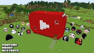 SURVIVAL YOUTUBE HOUSE WITH 100 NEXTBOTS in Minecraft - Gameplay - Coffin Meme