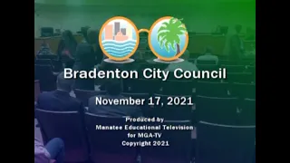 Bradenton City Council Meeting, November 17, 2021