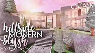 Bloxburg: Hillside Modern Blush Mansion 164k | No Large Plot & No Advanced Placing | House Build