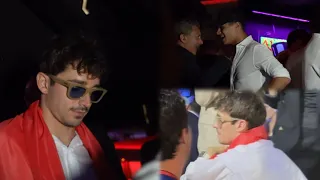 Charles Leclerc partying with Lando Norris at the night club after his #MonacoGP Win