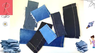 LINDA E FÁCIL DE FAZER ⭐️ RETALHOS DE BARRA DE CALÇA JEANS ⭐️