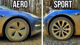 Tesla Model 3 Aero vs Sport Wheels - Comparing Efficiency | Noise | Ride Comfort