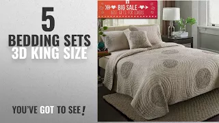 Top 10 Bedding Sets 3D King Size [2018]: Quilt King Size 100% Cotton Patchwork Bedspread with 3D