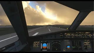 Cloudy TakeOff at Naples [LIRN] - MFS 2020 A320NEO FlyByWire