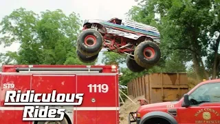 10,000lb Monster Truck Attempts Dangerous Stunt | RIDICULOUS RIDES