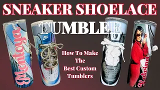 How To Make The Sneaker ShoeLace Custom Tumblers? Add laces, Photos, Bling  & More!  Full Tutorial