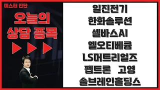 일진전기/한화솔루션/셀바스AI/엘오티베큠/LS머티리얼즈/펩트론/고영/솔브레인홀딩스_종목 진단 [이종복 전문가_미스터진단 1부]