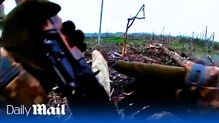 Ukrainian troops storm Russian-held trenches in Bakhmut counter attack and take prisoner