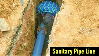 Sanitary Pipe Line connection - 5 feet depth pipe laying - A2Z Construction