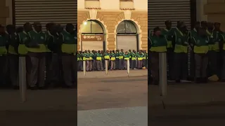Pretoria train and bus station security parade