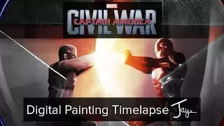 Captain America Vs Iron Man: Civil War | Digital Painting Timelapse