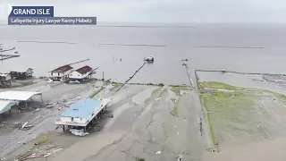 Over Grand Isle: Damage from Hurricane Ida